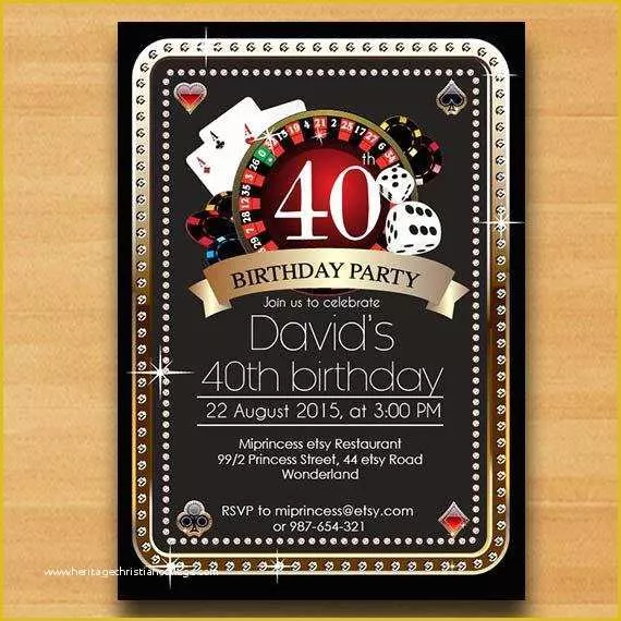 Casino theme Party Invitations Template Free Of Items Similar to Poker Playing Card Birthday Invitation