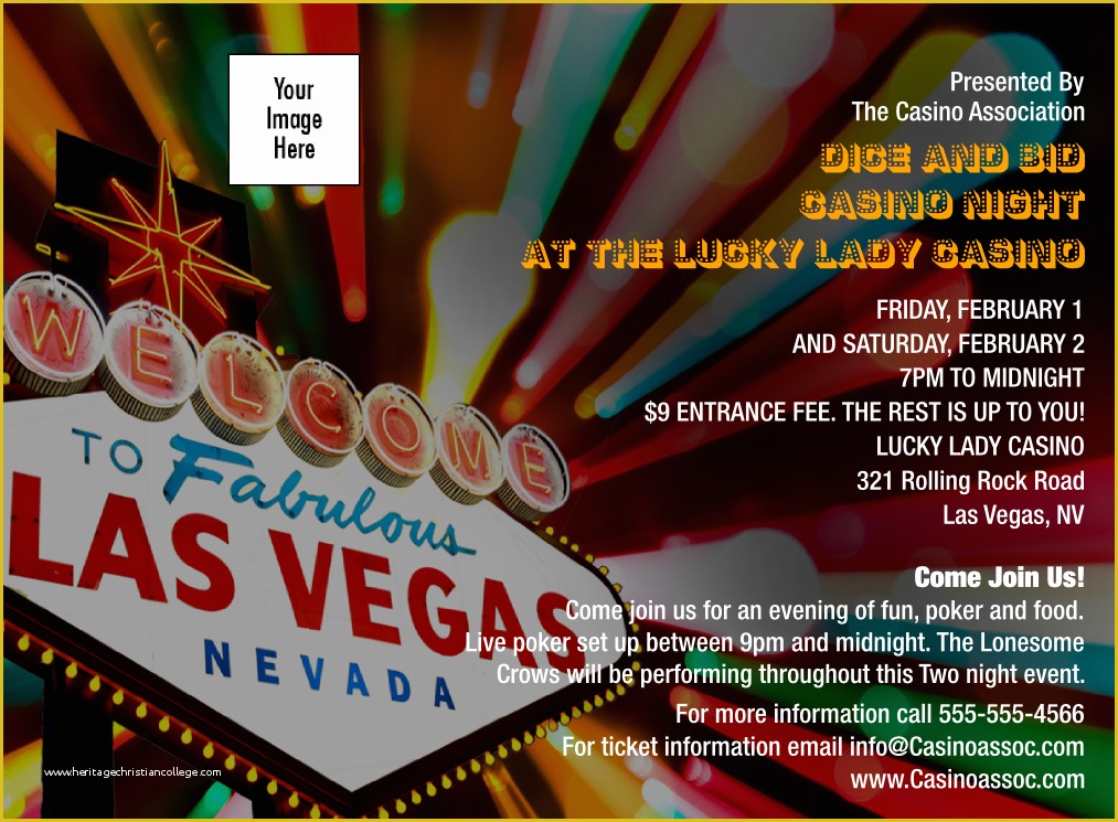 Casino theme Party Invitations Template Free Of Las Vegas Casino Invitation