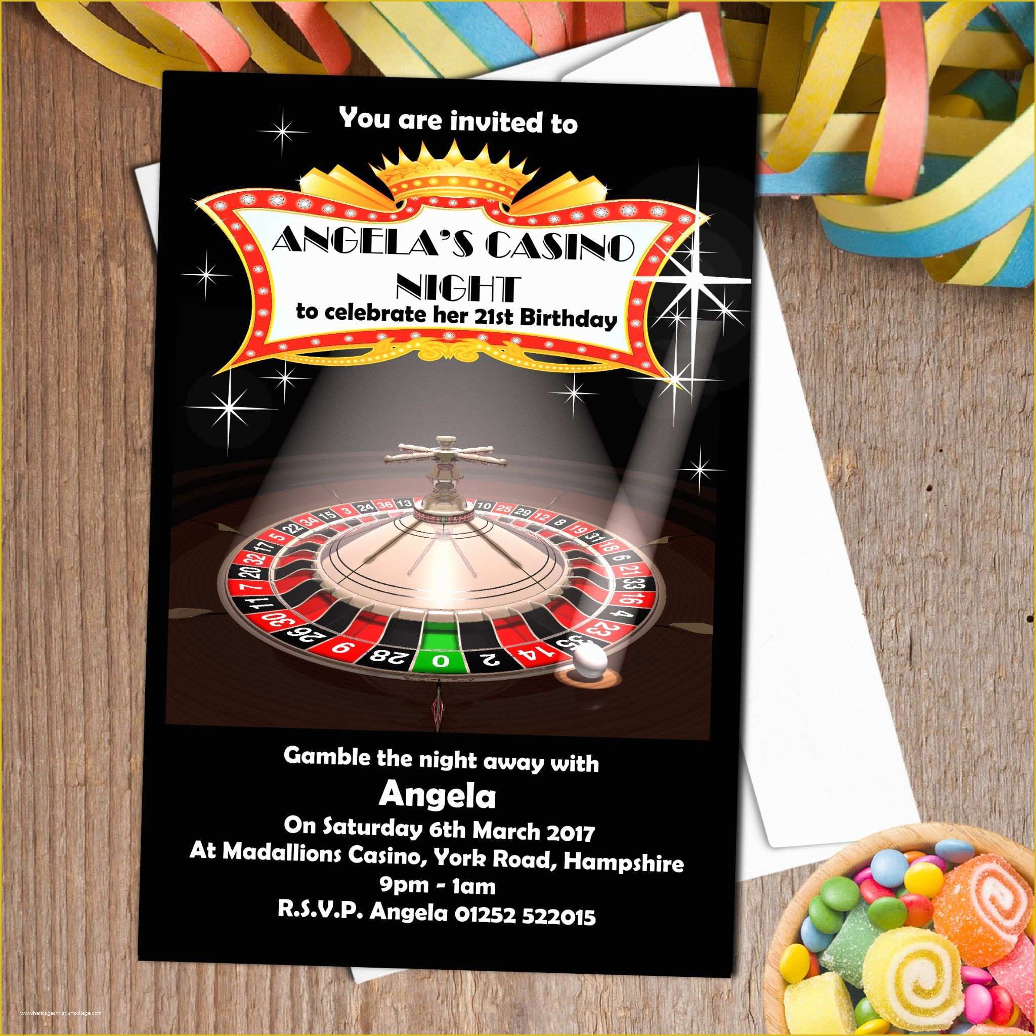 Casino theme Party Invitations Template Free Of Personalised Casino Party Invitations