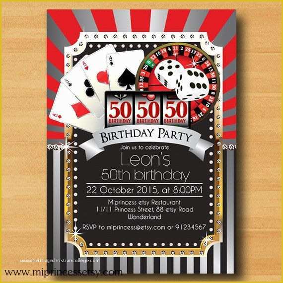 Casino theme Party Invitations Template Free Of Poker Playing Card Birthday Invitation Casino theme
