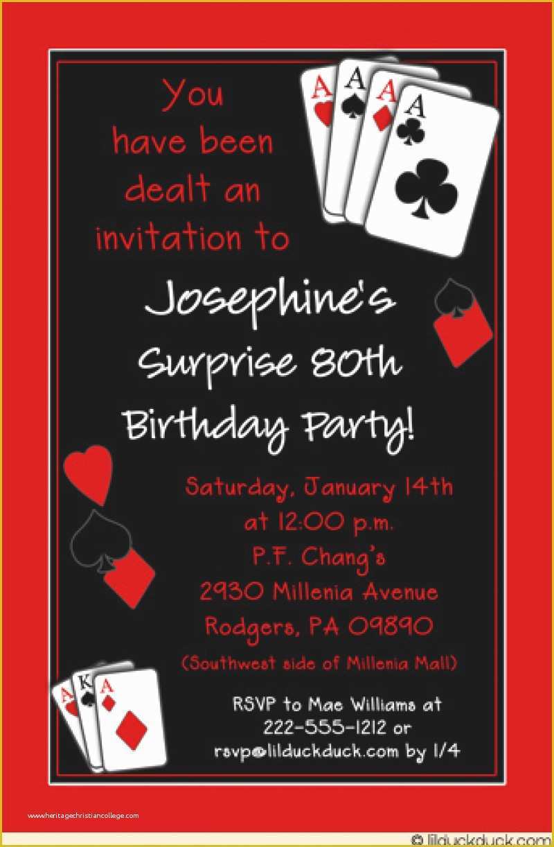 Casino theme Party Invitations Template Free Of Surprise Casino Invitation – orderecigsjuicefo