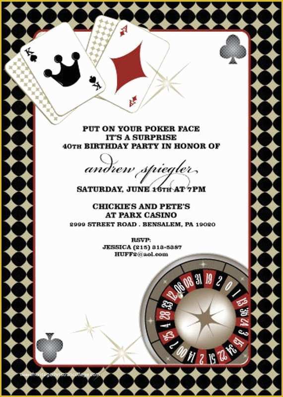Casino theme Party Invitations Template Free Of Vegas Casino Birthday Invitation