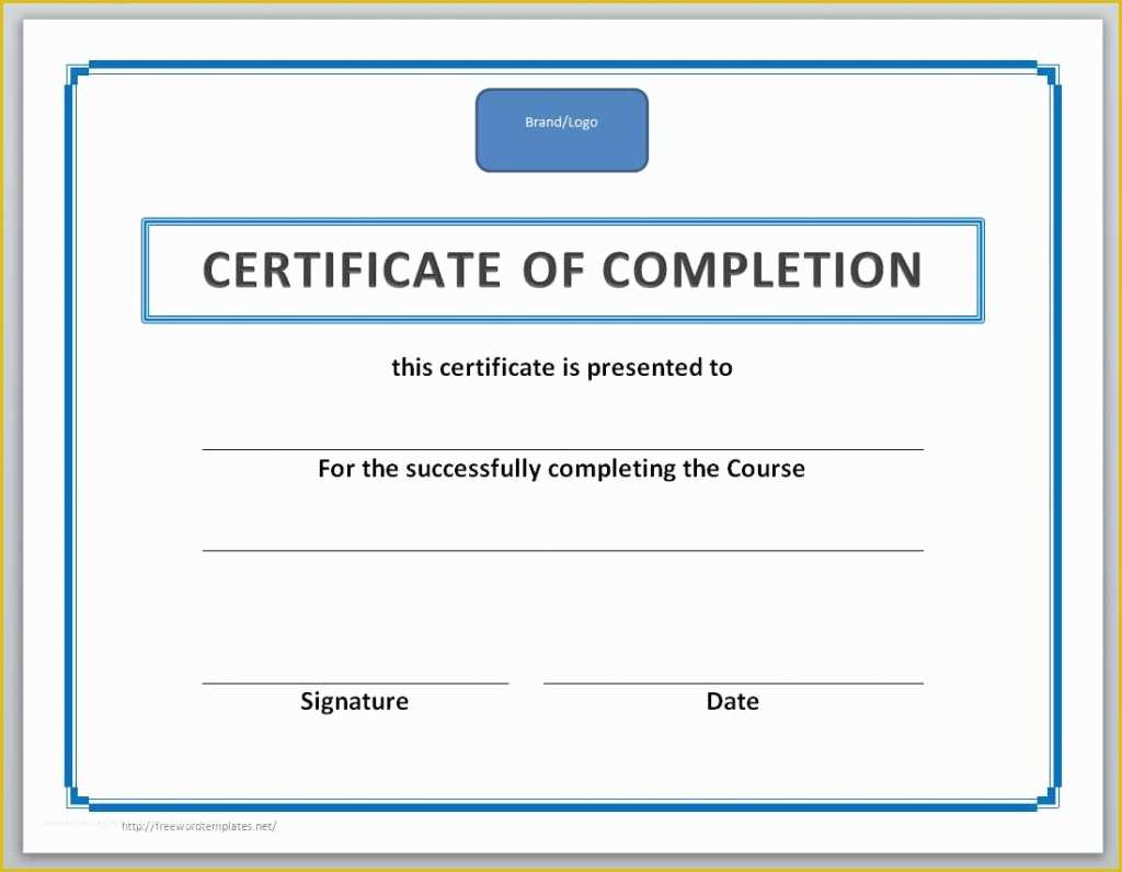 Certificate Of Completion Template Free Download Of 13 Free Certificate Templates for Word