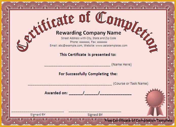 Certificate Of Completion Template Free Download Of 5 Certificates Free