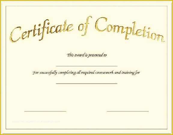 Certificate Of Completion Template Free Download Of Blank Certificates