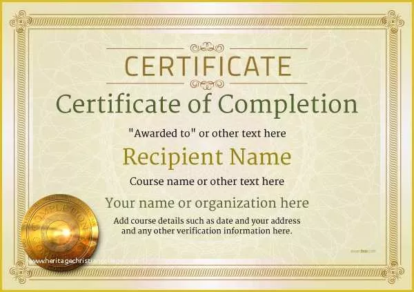 Certificate Of Completion Template Free Download Of Certificate Of Pletion Free Quality Printable