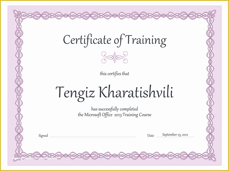 Certificate Of Completion Template Free Download Of Certificate Templates