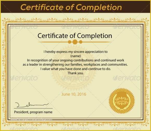 Certificate Of Completion Template Free Download Of Sample for Certificate Appreciation