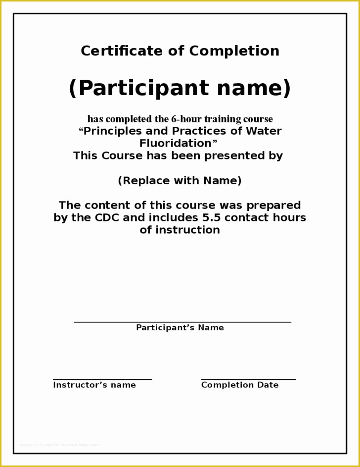 Certificate Of Completion Template Free Download Of Simple Certificate Of Pletion Template Free Download