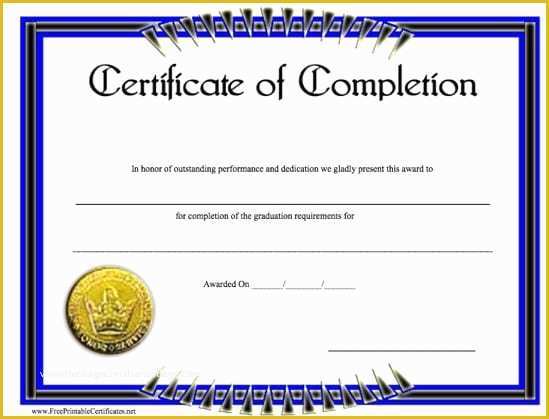 Certificate Of Completion Template Free Download Of top 5 Free Certificate Of Pletion Templates Word