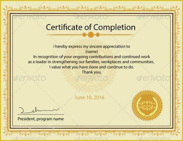 Certificate Of Completion Template Free Of 15 Certificate Of Pletion Templates – Samples Examples