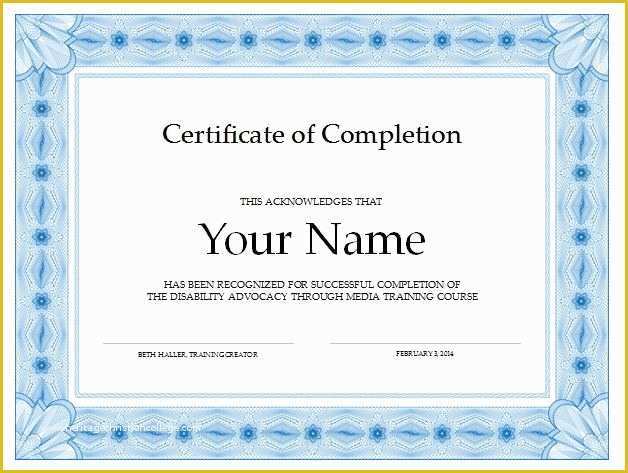Certificate Of Completion Template Free Of 37 Free Certificate Of Pletion Templates In Word Excel Pdf