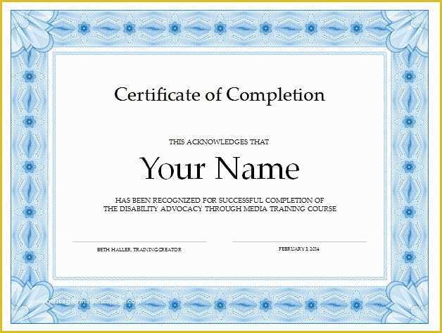 Certificate Of Completion Template Free Of 37 Free Certificate Of Pletion Templates In Word Excel Pdf