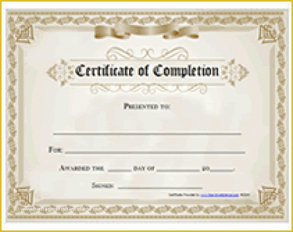 Certificate Of Completion Template Free Of 37 Free Certificate Of Pletion Templates In Word Excel Pdf