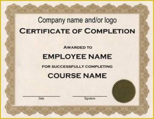 Certificate Of Completion Template Free Of 37 Free Certificate Of Pletion Templates In Word Excel Pdf