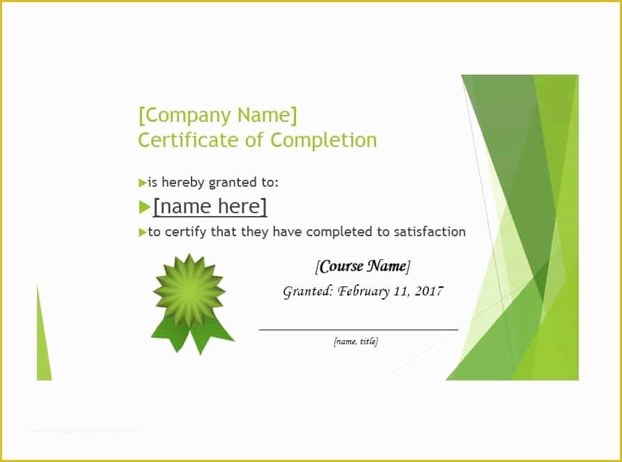 Certificate Of Completion Template Free Of 40 Fantastic Certificate Of Pletion Templates [word