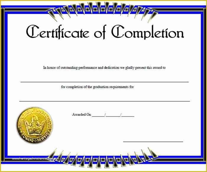 Certificate Of Completion Template Free Of Certificate Of Pletion Template – 31 Free Word Pdf
