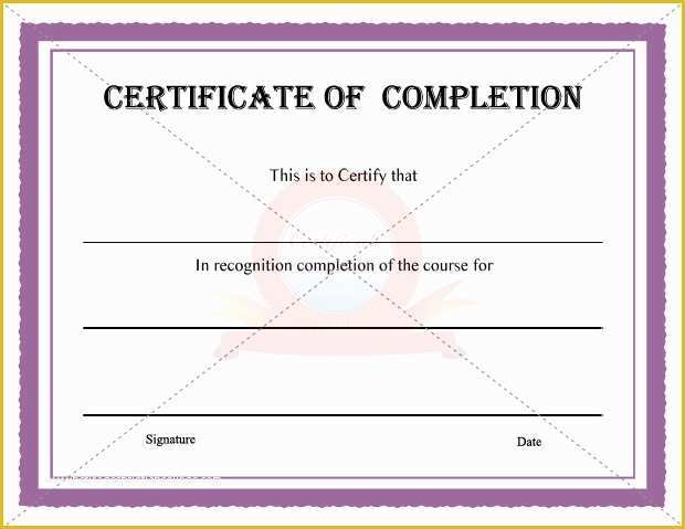Certificate Of Completion Template Free Of Certificate Of Pletion Template