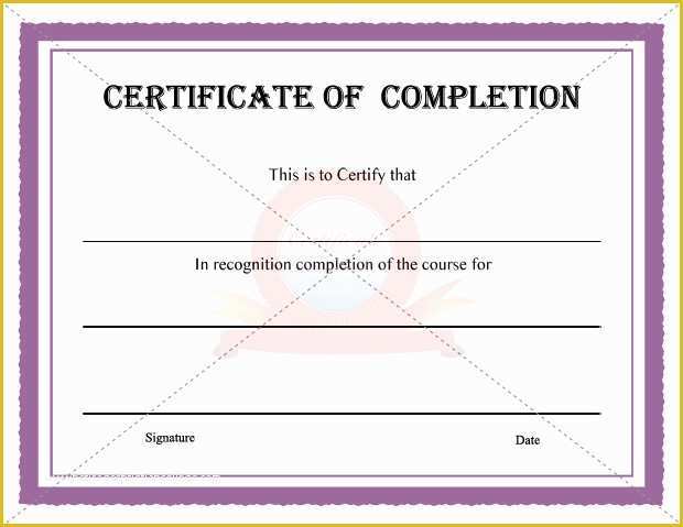 Certificate Of Completion Template Free Of Certificate Of Pletion Template