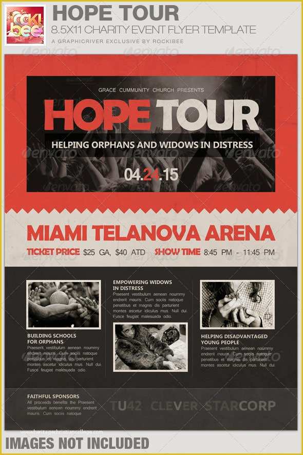 Charity event Flyer Templates Free Of Hope tour Charity event Flyer Template by Rockibee