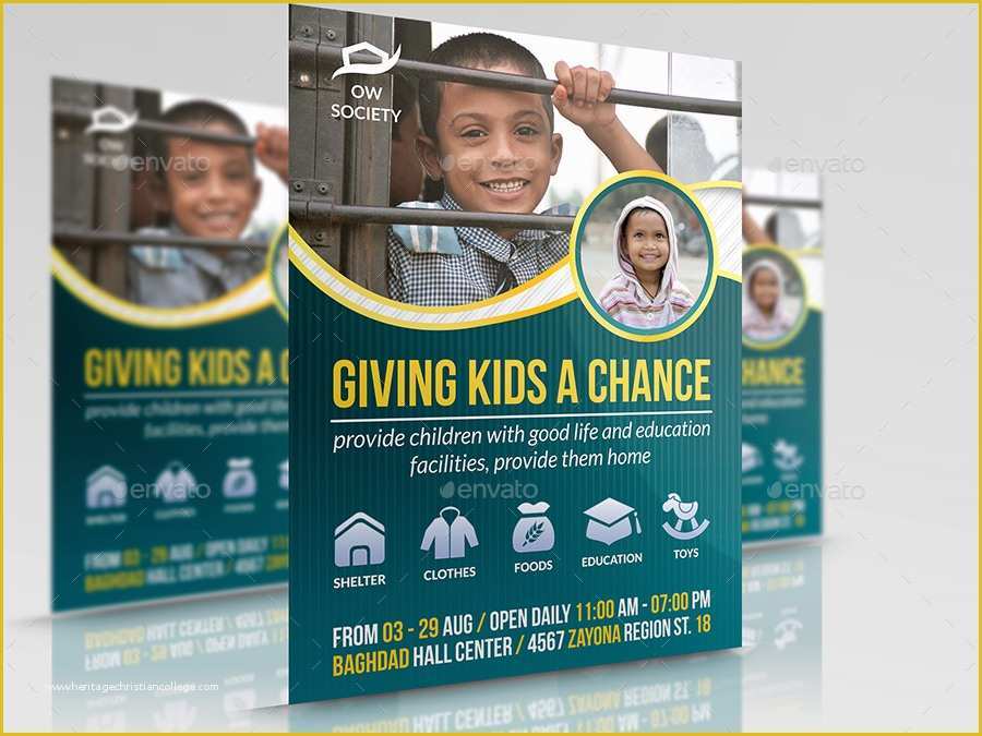 Charity event Flyer Templates Free Of Kids Charity Advertising Bundle Template by Ow