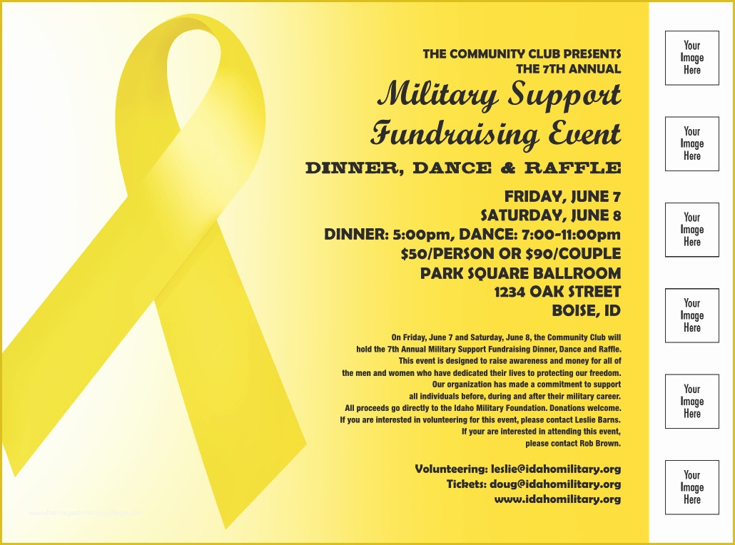Charity event Flyer Templates Free Of Yellow Ribbon Flyer