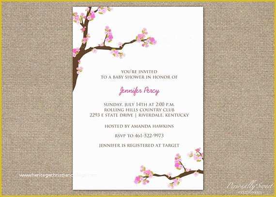 Cherry Blossom Invitation Template Free Of 5 Best Of Cherry Blossom Invitations Printable