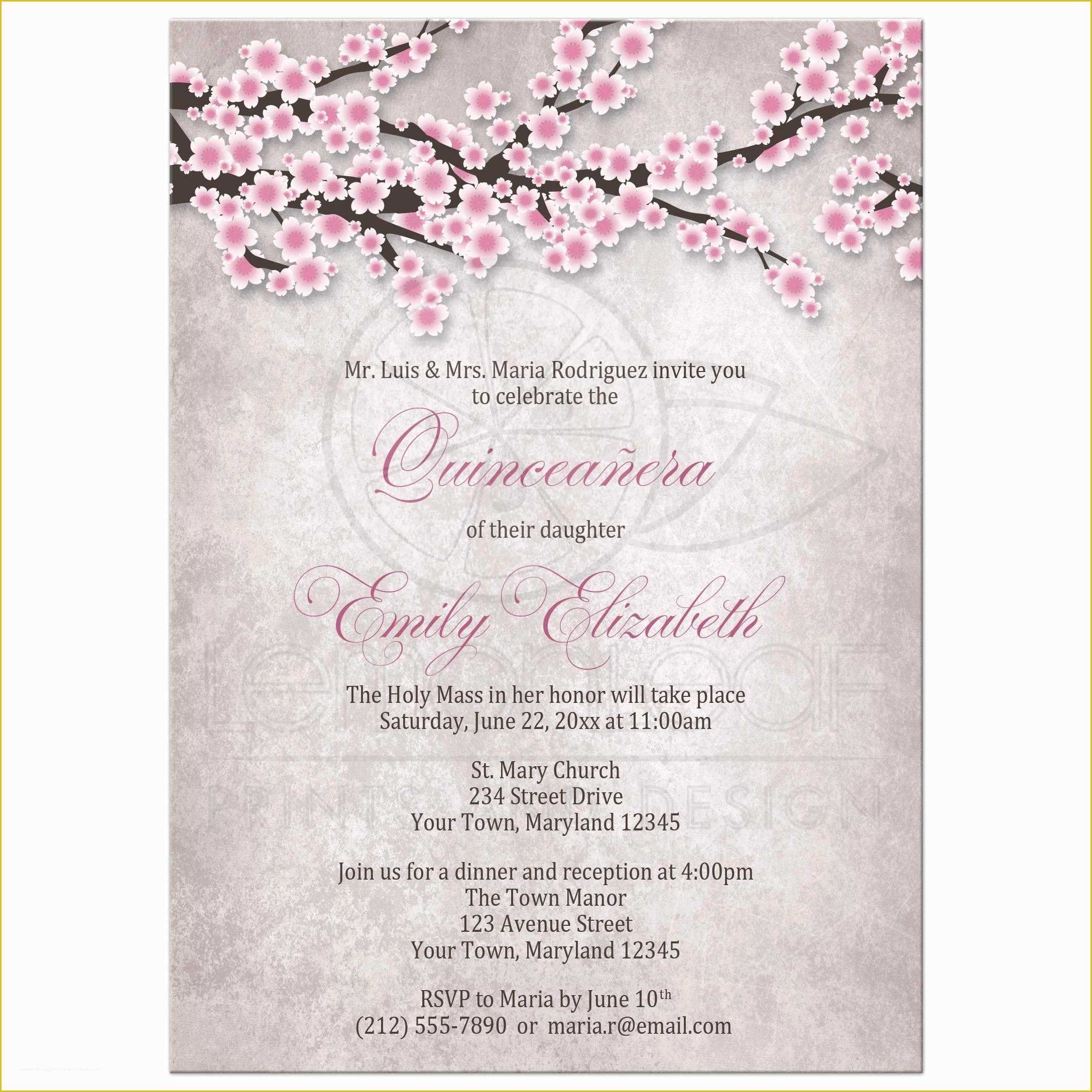 Cherry Blossom Invitation Template Free Of Big Templates with Cherry Blossom Invitation Template Free