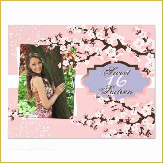 Cherry Blossom Invitation Template Free Of Cherry Blossom Sweet 16 Birthday Party Invitation