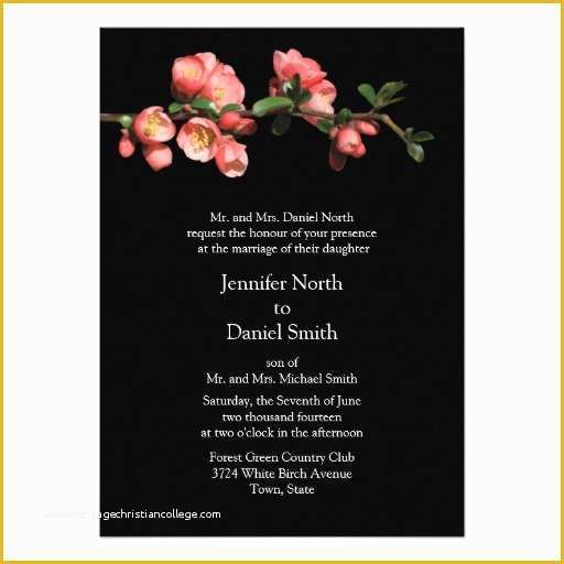 Cherry Blossom Invitation Template Free Of Cherry Blossom Template Wedding Invitations 5" X 7