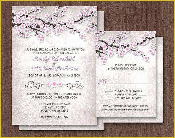 Cherry Blossom Invitation Template Free Of Cherry Blossom Wedding Invitations – Peculiarsms