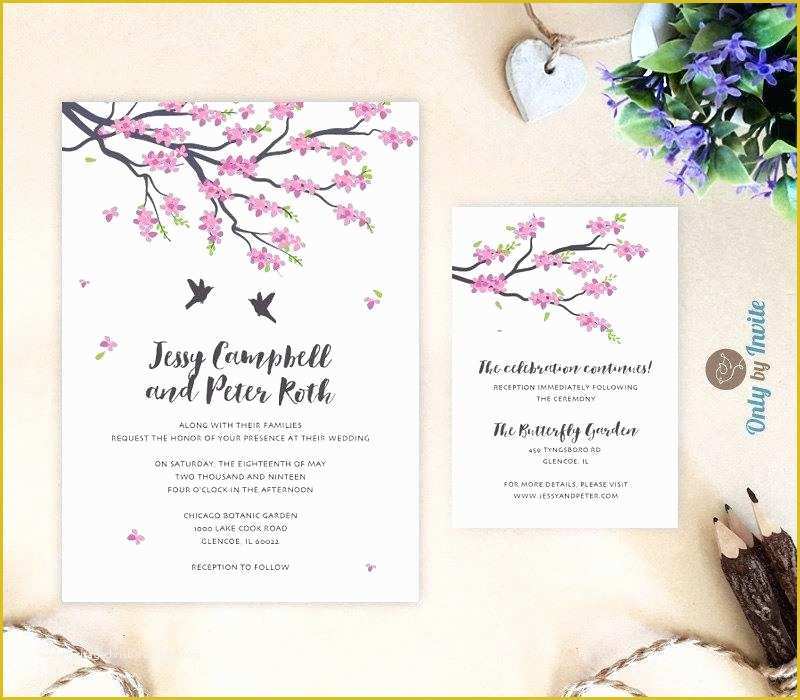 Cherry Blossom Invitation Template Free Of Cherry Blossom Wedding Invitations Uk Invitation Template