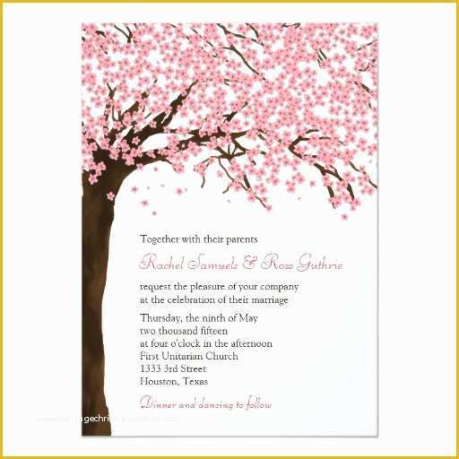 Cherry Blossom Invitation Template Free Of Cherry Blossoms Sakura Watercolor Wedding 5x7 Paper