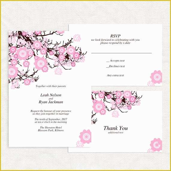 Cherry Blossom Invitation Template Free Of Items Similar to Cherry Blossom Wedding Invitation