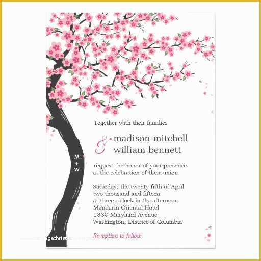 Cherry Blossom Invitation Template Free Of Personalized Cherry Tree Invitations