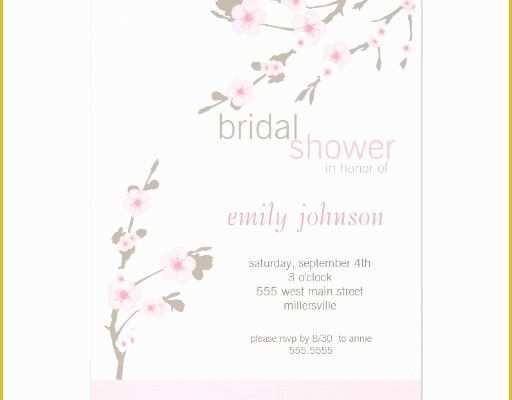 Cherry Blossom Invitation Template Free Of Pink Cherry Blossoms Bridal Shower Invitation 5&quot; X 7