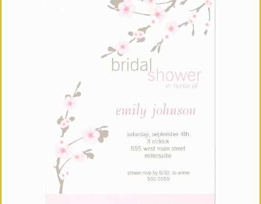 Cherry Blossom Invitation Template Free Of Pink Cherry Blossoms Bridal Shower Invitation 5&quot; X 7