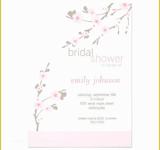 Cherry Blossom Invitation Template Free Of Pink Cherry Blossoms Bridal Shower Invitation 5&quot; X 7
