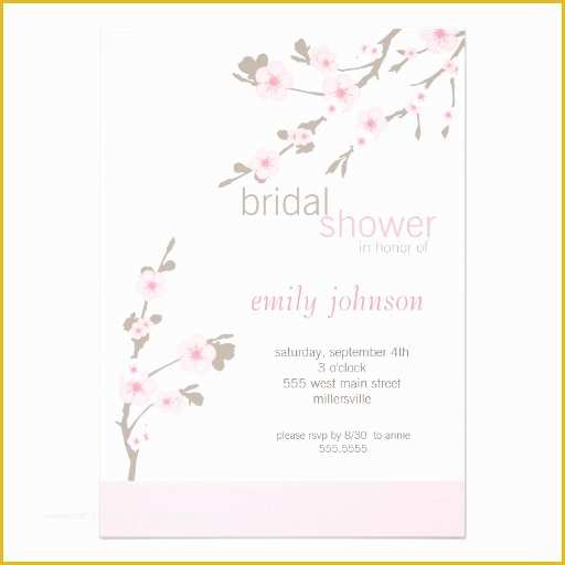 Cherry Blossom Invitation Template Free Of Pink Cherry Blossoms Bridal Shower Invitation 5" X 7