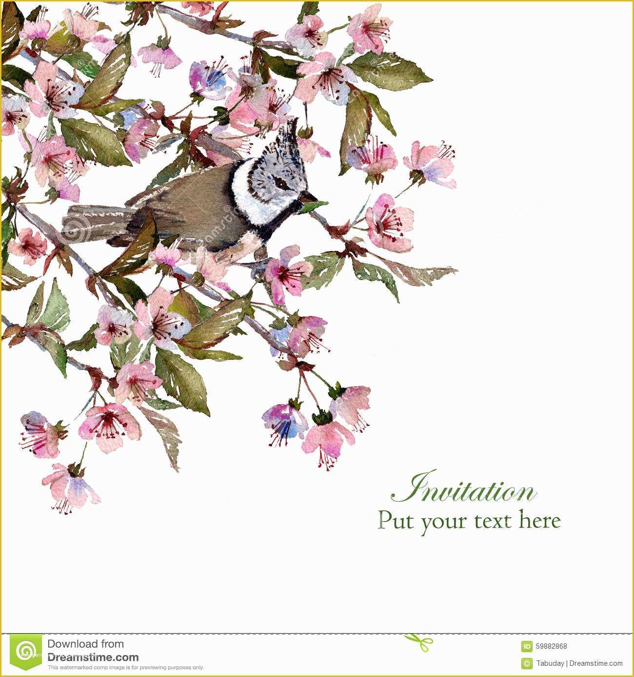 Cherry Blossom Invitation Template Free Of Sakura Greeting Card Template Stock Illustration Image