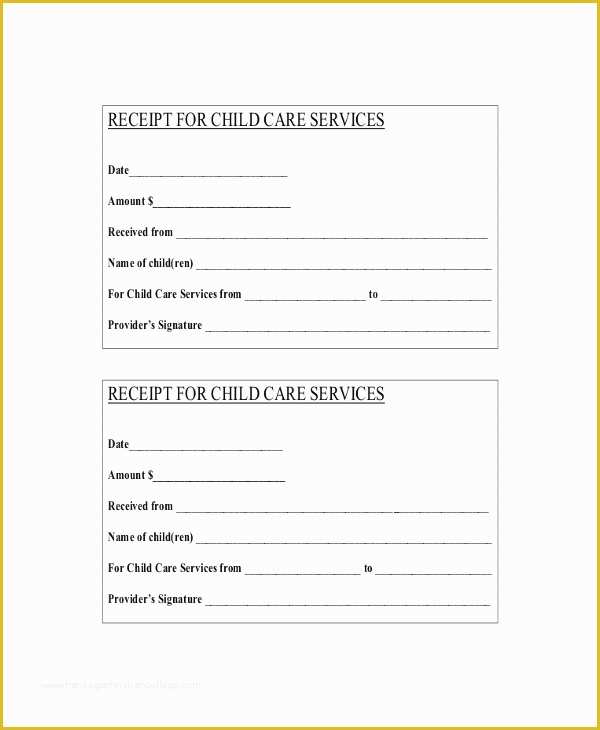 Child Care Receipt Template Free Of 15 Receipt Templates