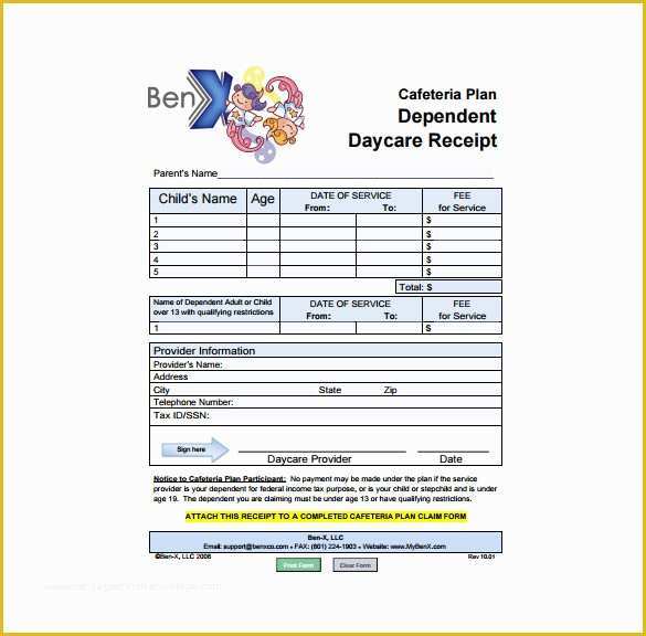 Child Care Receipt Template Free Of 24 Daycare Receipt Templates Pdf Doc