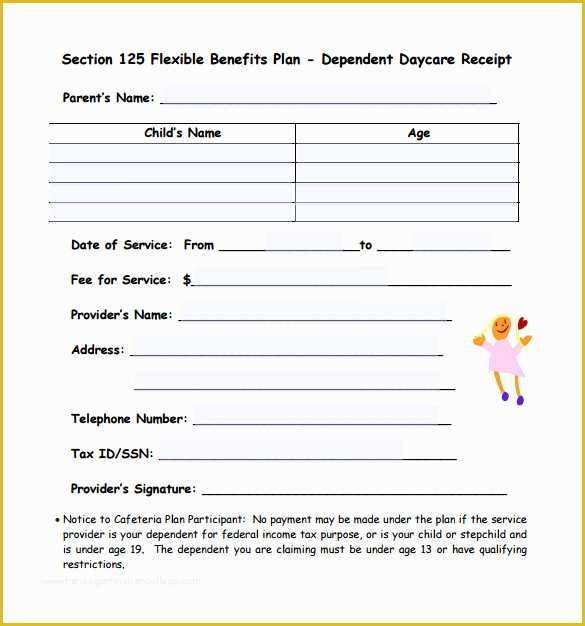 Child Care Receipt Template Free Of 24 Daycare Receipt Templates Pdf Doc