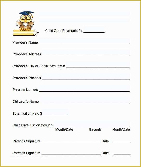 Child Care Receipt Template Free Of 24 Daycare Receipt Templates Pdf Doc