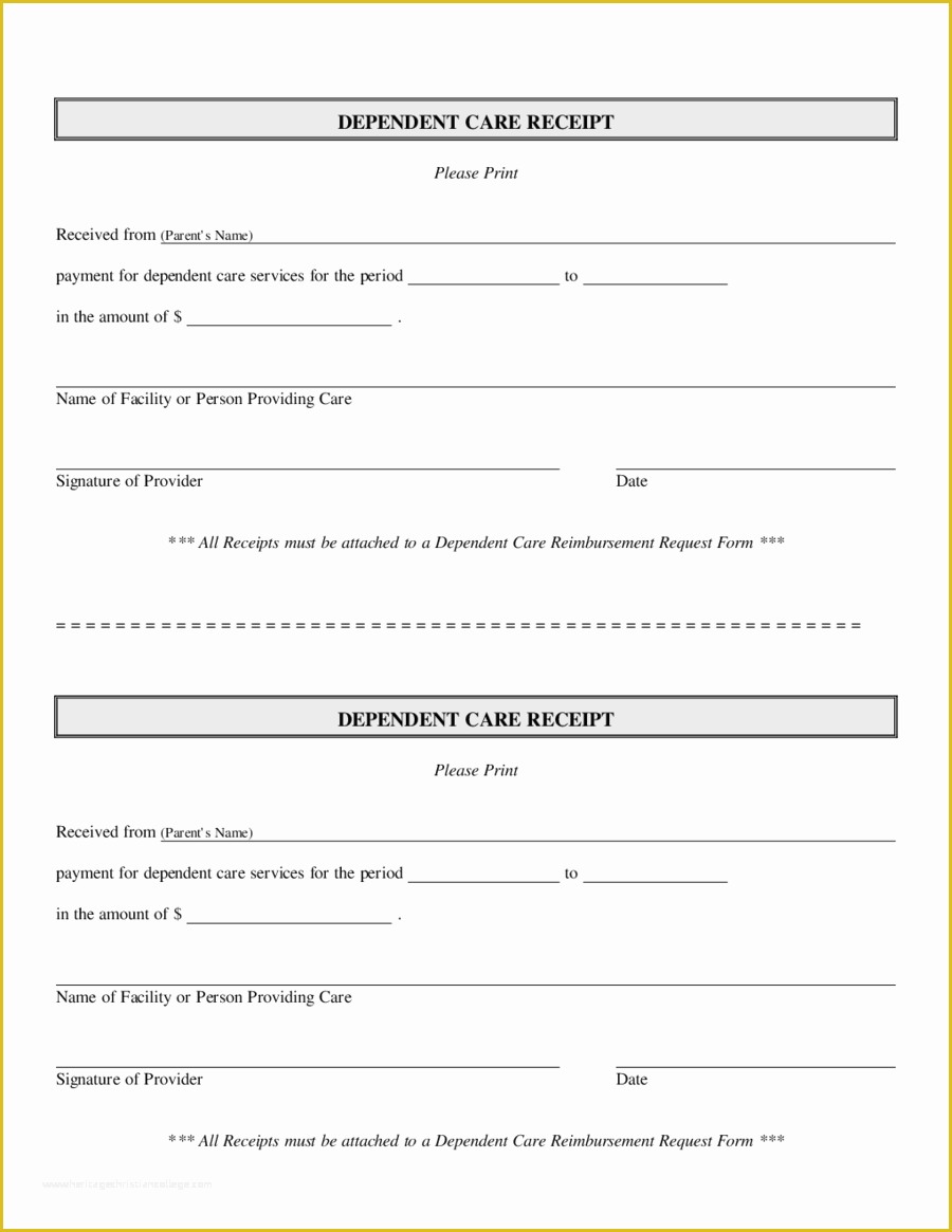 Child Care Receipt Template Free Of 4 Dependent Care Receipt Templates Word Excel Templates