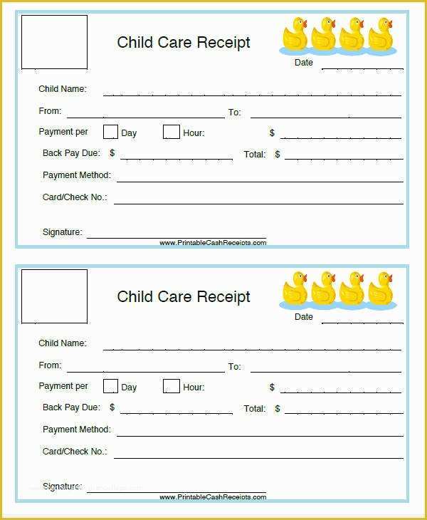 Child Care Tax Receipt Template