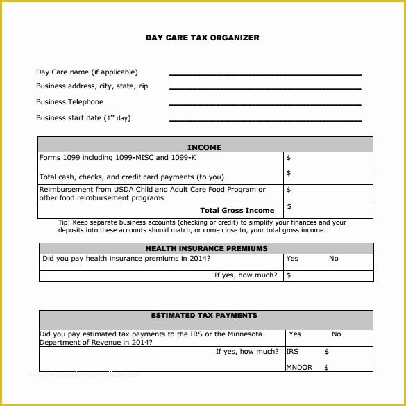 Child Care Receipt Template Free Of 6 Tax Receipt Templates Doc Pdf