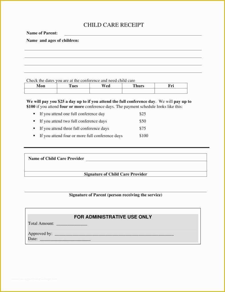 Child Care Receipt Template Free Of 7 Child Care Receipt Templates Pdf