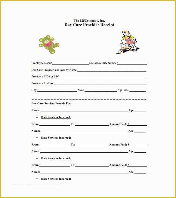 Child Care Receipt Template Free Of Daycare Receipt Template 24 Free Word Excel Pdf