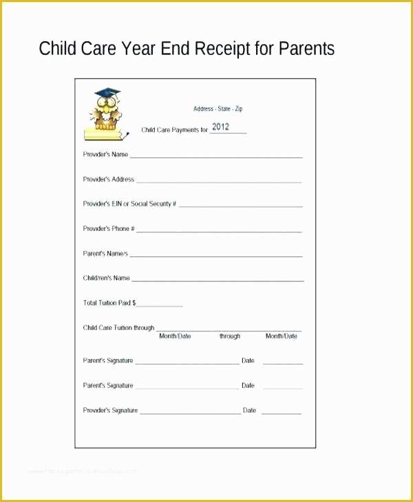 Child Care Receipt Template Free Of Daycare Receipt Template Dependent Day Care Receipt Free
